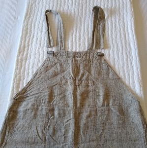 Vintage Flax Linen Bib Overalls M cropped